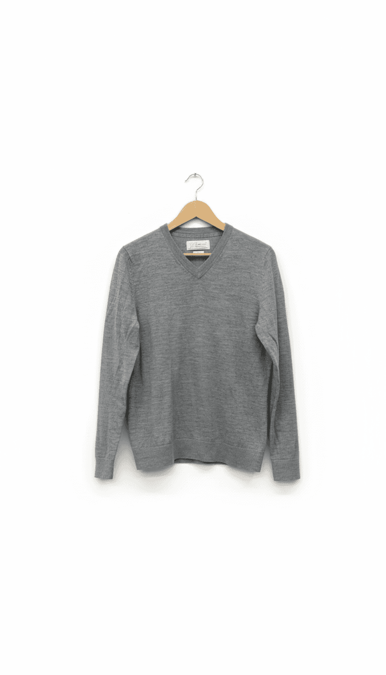 Grey V-neck sweater