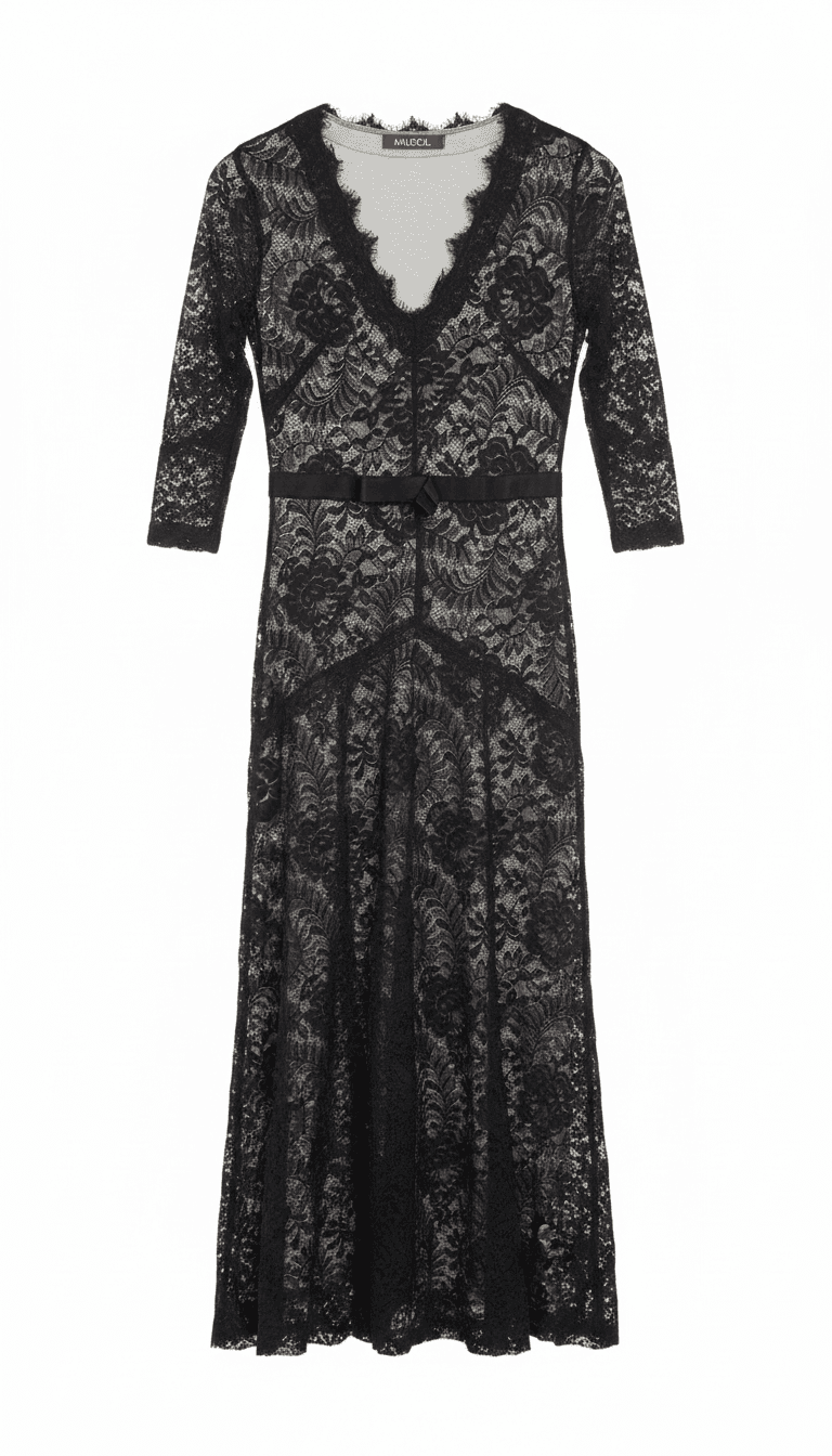 Black Lace Midi Dress