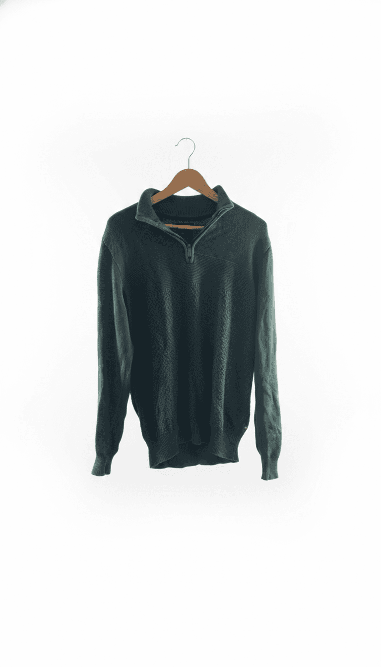 Green Quarter-Zip Pullover Sweater