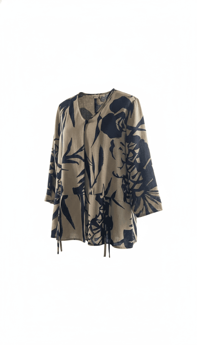 Konfektion Beige Floral Print Blouse