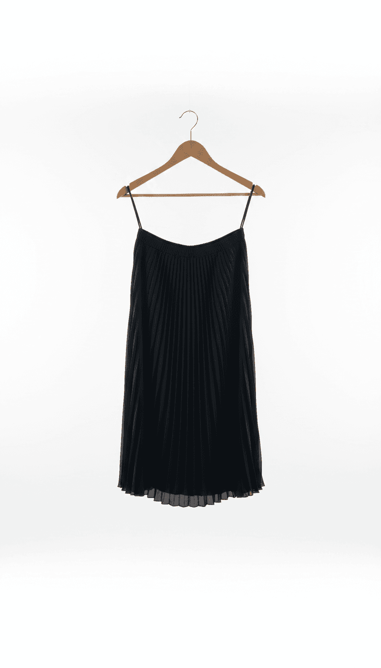 Gold Black Pleated Skirt