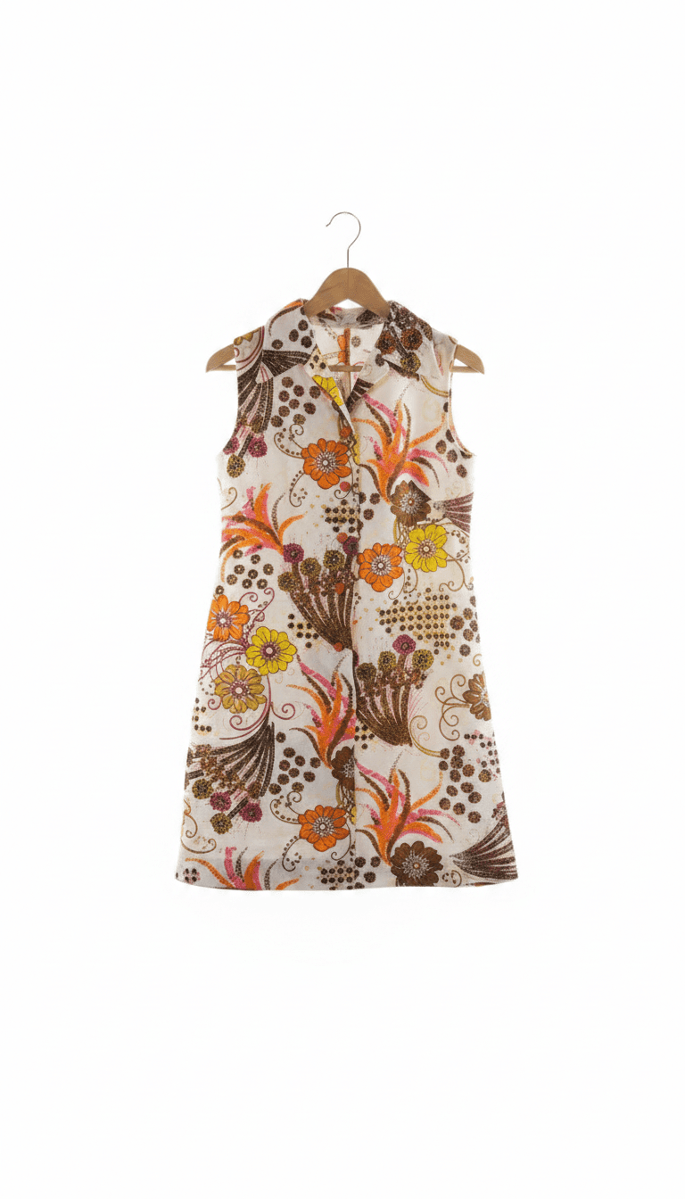 Vintage Floral Sleeveless Mini Dress